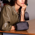 Borsa a tracolla Obag crossy nero  effetto bottalato O Bag Linea Obag