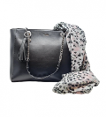 BORSA SHOPPER PASHBAG +SCIARPA IN OMAGGIO NERO ATELIER DU SAC Linea BLUSH Modello SARAH
