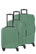 Set 3 trolley grande - medio - cabina  Verde TRAVELITE Linea BALI