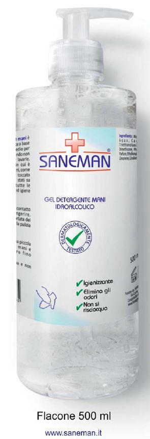 Saneman gel igienizzante mani. Saneman spray detergente igienizzante superfici Saneman