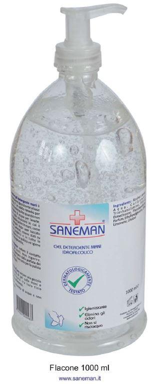 Saneman gel igienizzante mani. Saneman spray detergente igienizzante superfici Saneman