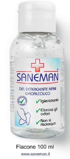Saneman gel igienizzante mani. Saneman spray detergente igienizzante superfici Saneman