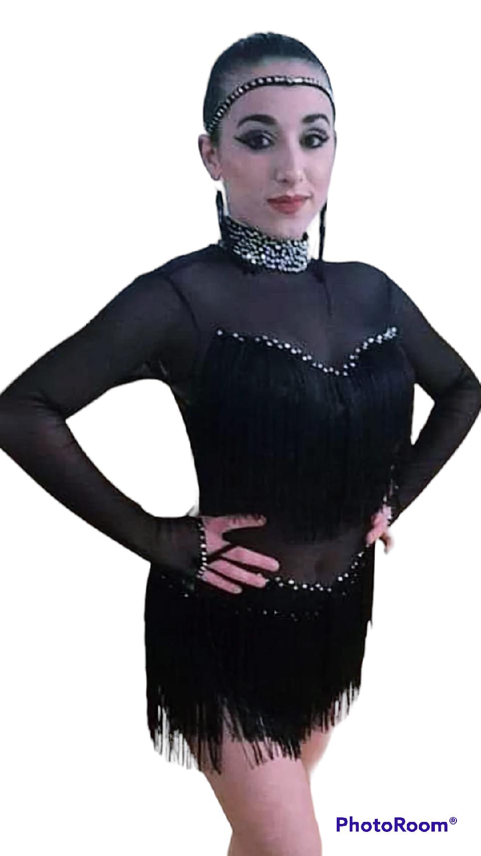 Body da donna con microrete Lidya Dance per ballo latino