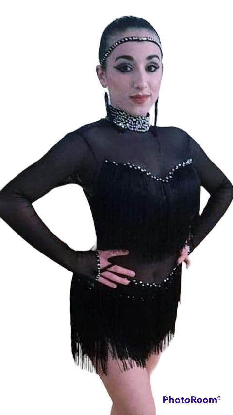 Body da donna con microrete Lidya Dance per ballo latino