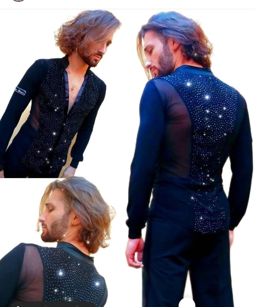 camicia da uomo con strass - Lidya Dance - per ballo latino