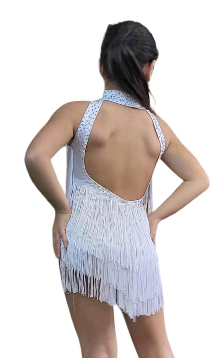 Body da bambina con frange Lidya Dance per ballo latino