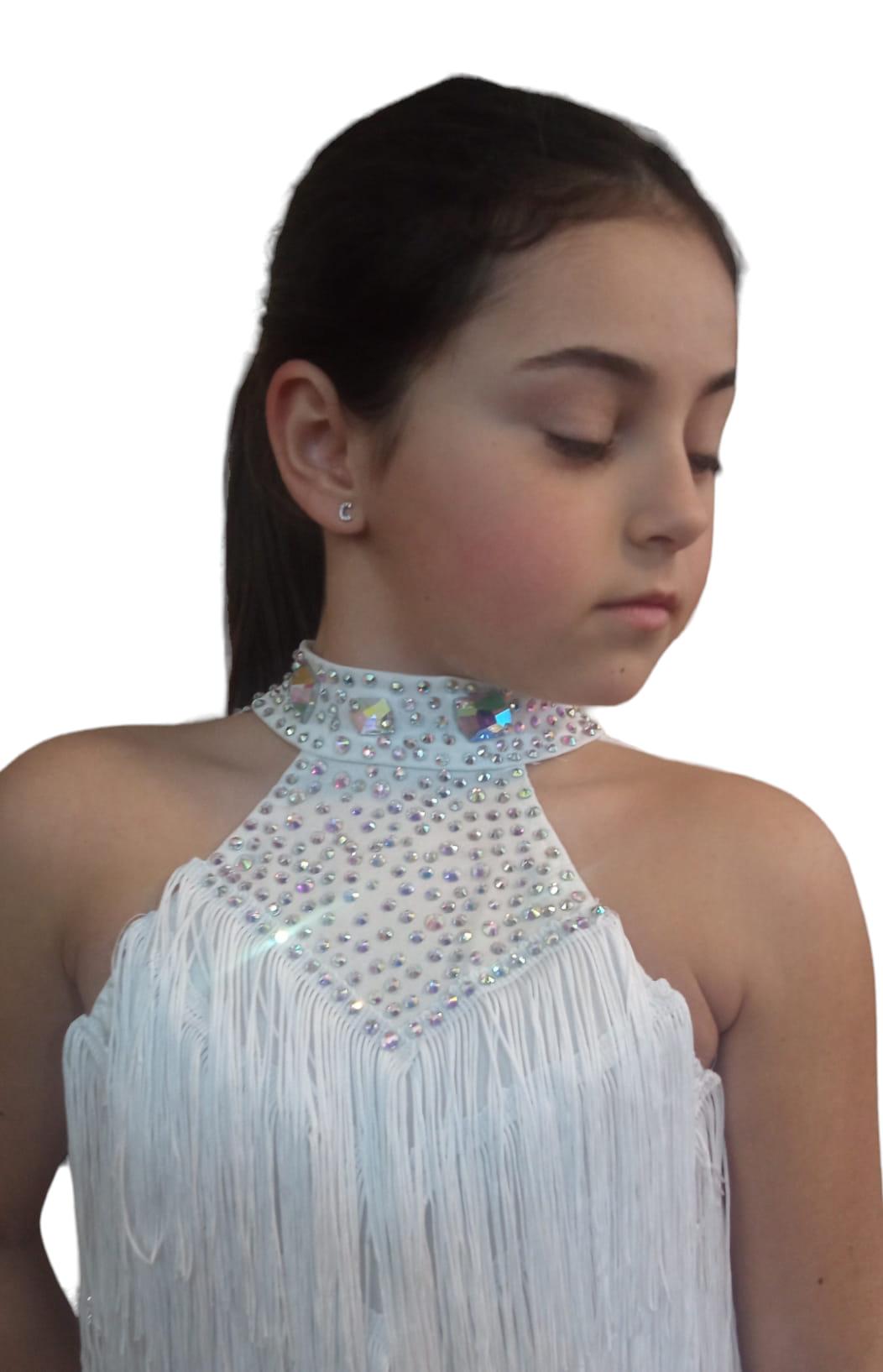 Body da bambina con frange Lidya Dance per ballo latino