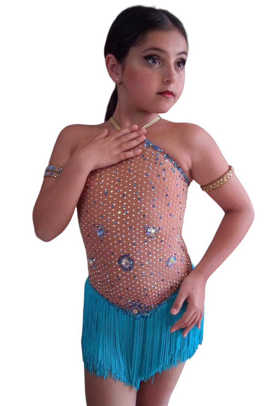 body con gonnello di frange Lidya Dance per ballo latino