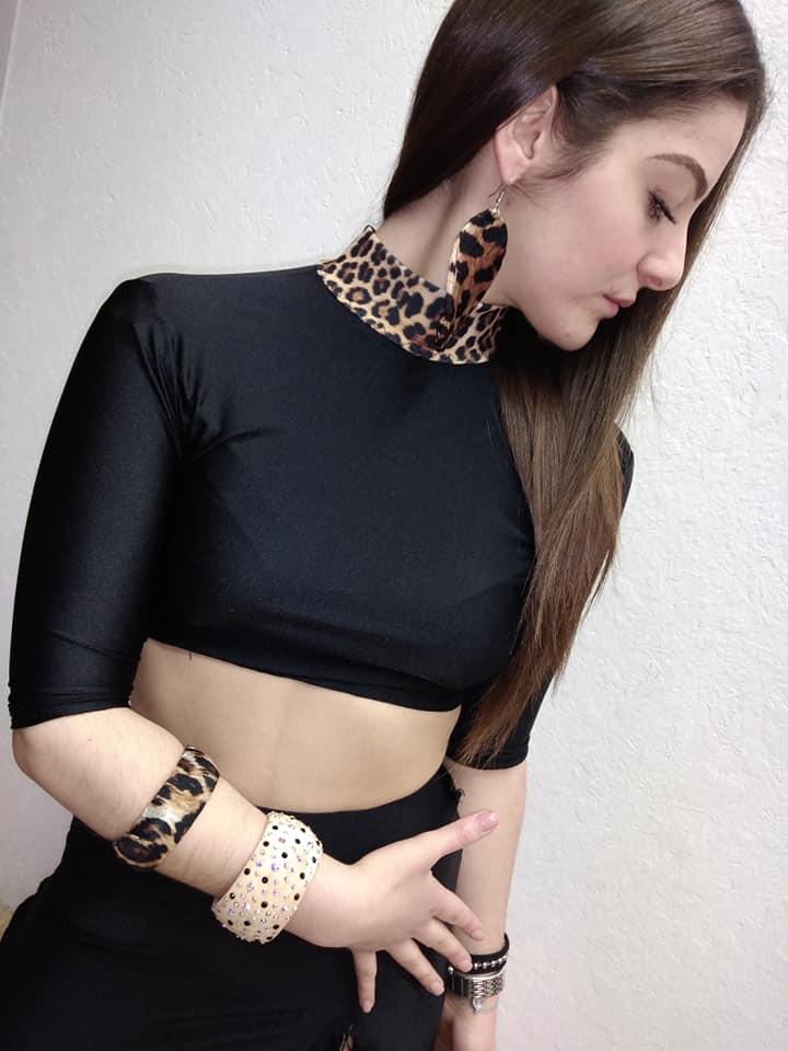 abito danze latine allenamento - Lidya Dance -Nero Leopard