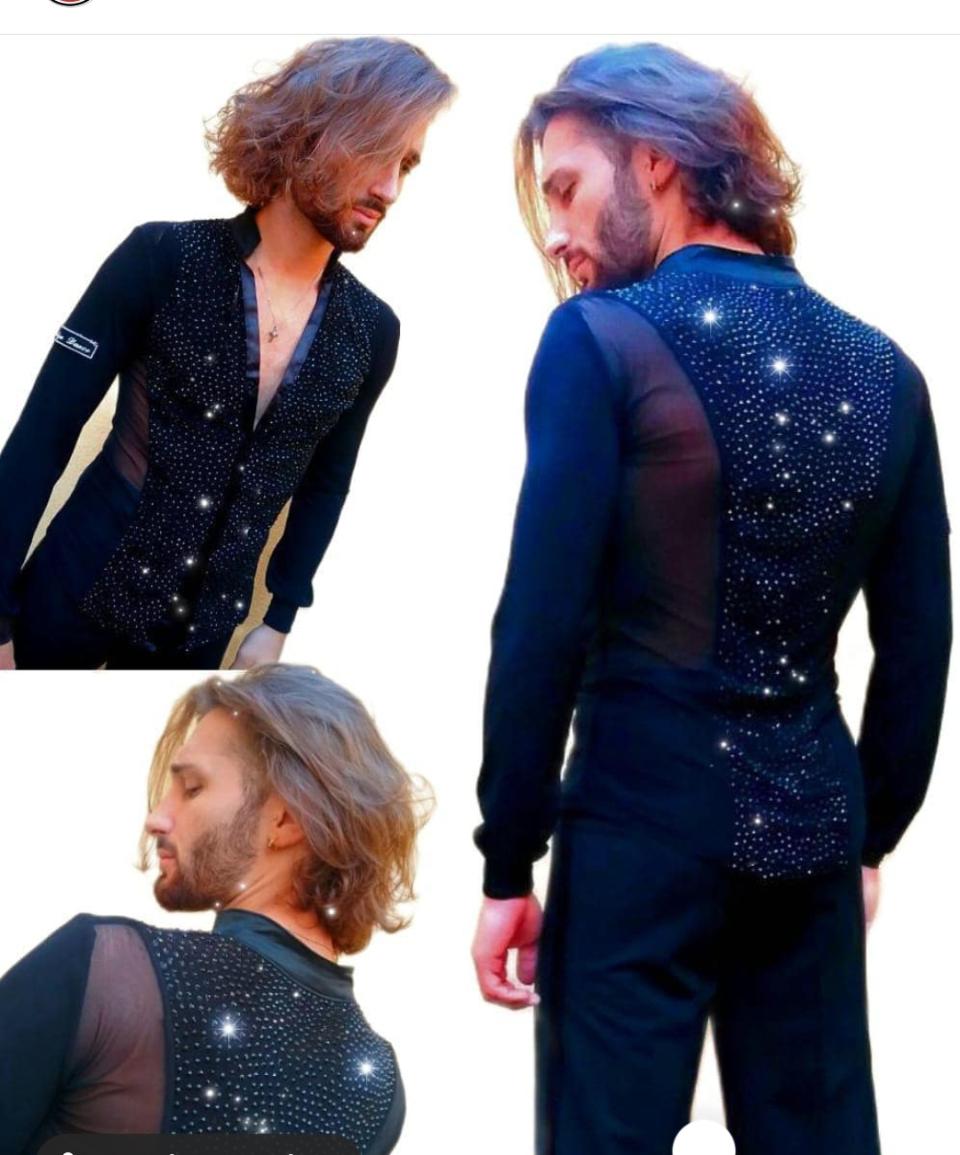 camicia da uomo con strass - Lidya Dance - per ballo latino