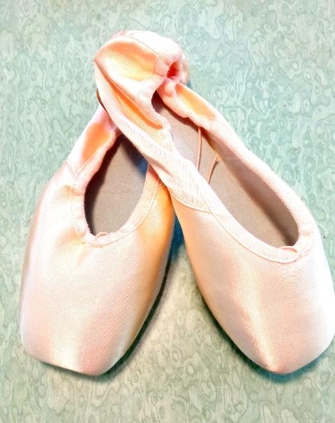 Scarpe rosa in raso con punta Happy Dancing per danza classica