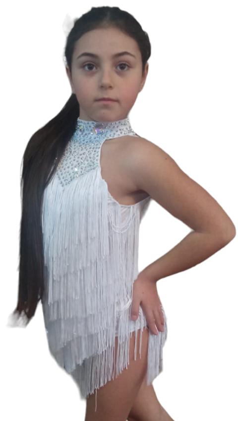 Body da bambina con frange Lidya Dance per ballo latino