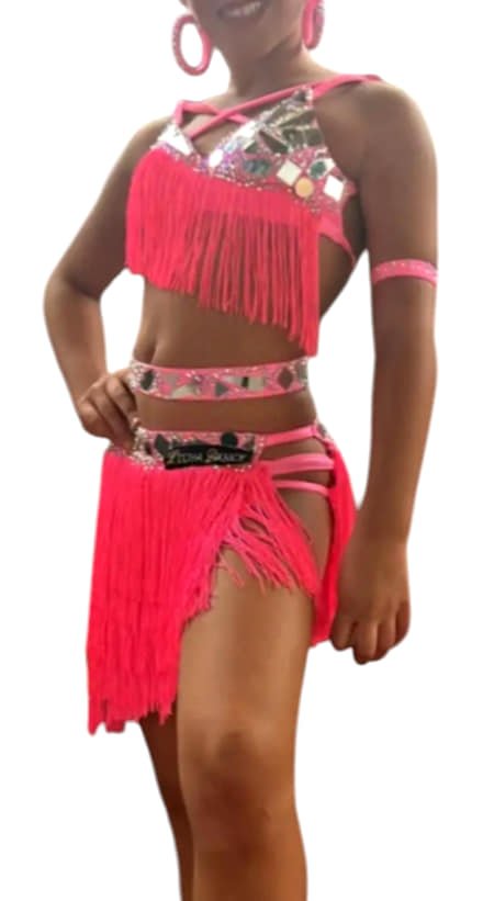 Abito Da Ballo Latino Per Ragazze OTMYIGO - Costume Divise Con Gonna A Ruota Per Salsa, Rumba, Samba - Taglie 110-170 Cm, Colori Vivaci