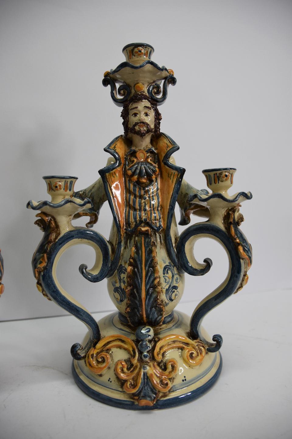 Candeliere in ceramica  Produzione artigianale di Caltagirone  h.30