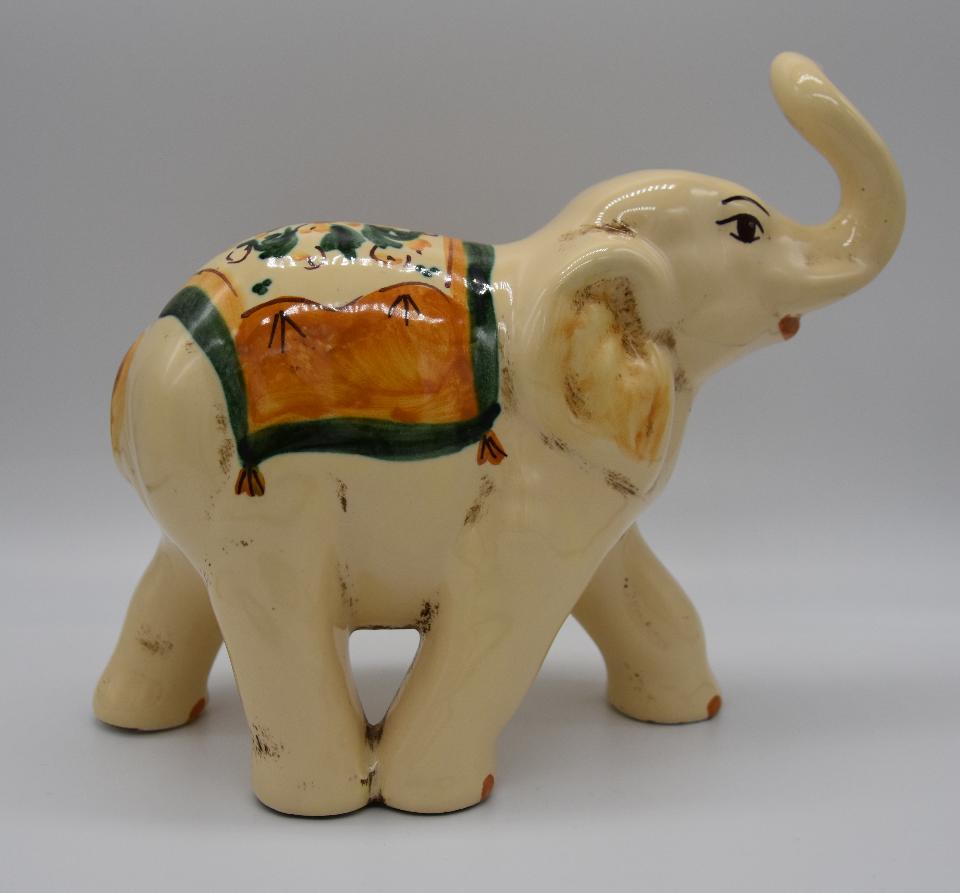 Elefante in ceramica Produzione artigianale di Caltagirone h.15 cm