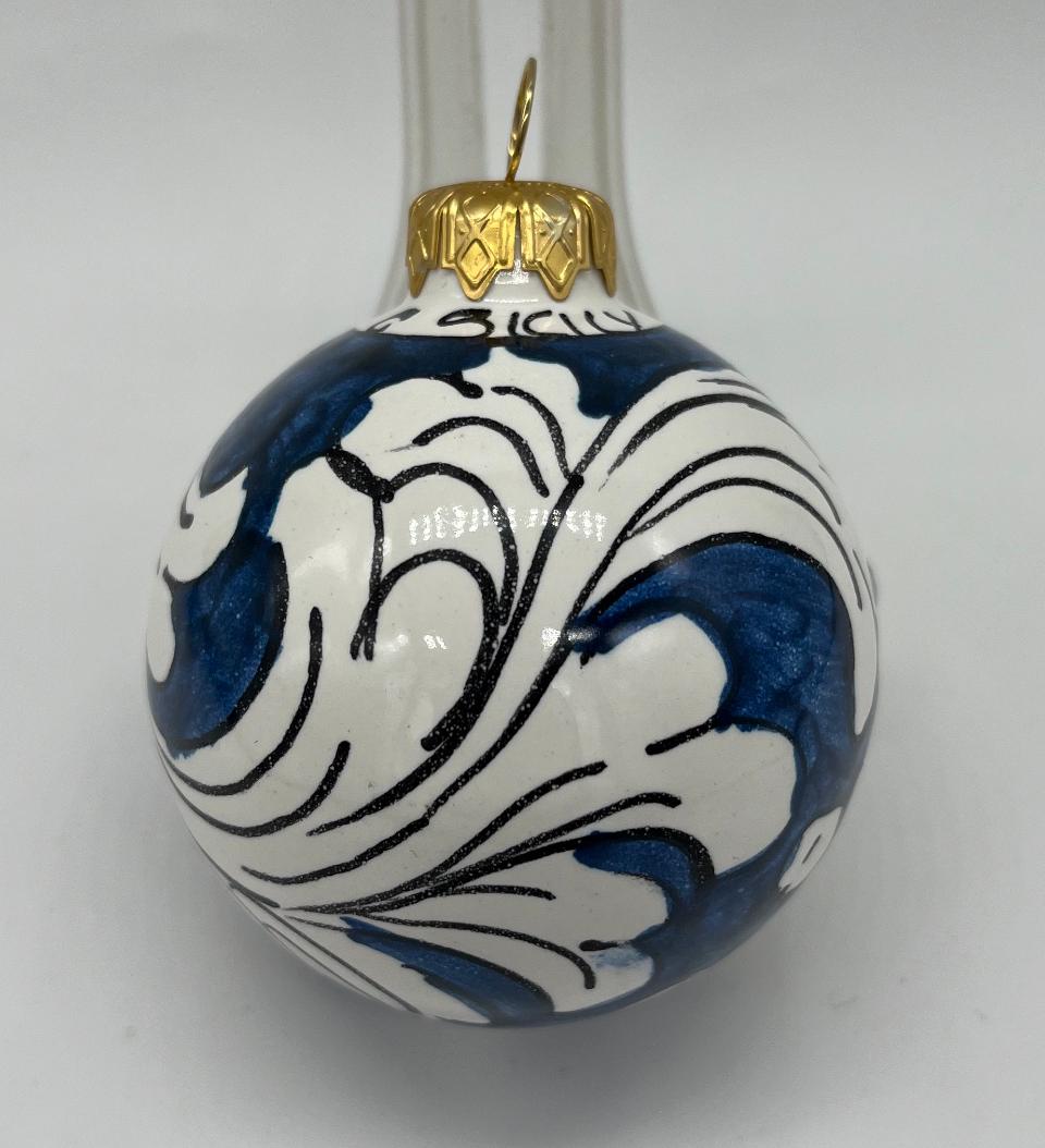 Palline di Natale in ceramica Produzione artigianale di Caltagirone 6 cm