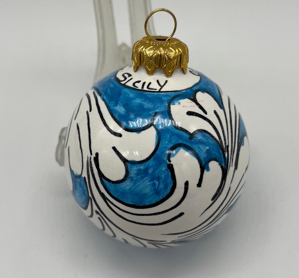 Palline di Natale in ceramica Produzione artigianale di Caltagirone 6 cm