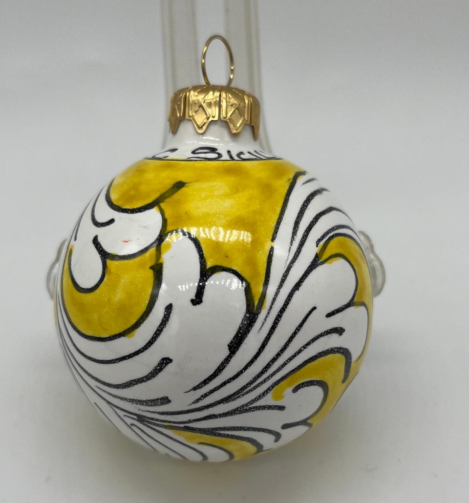 Palline di Natale in ceramica Produzione artigianale di Caltagirone 6 cm