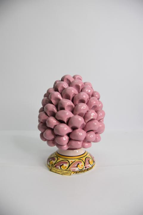 Pigna siciliana in ceramica h.15 cm Produzione artigianale di Caltagirone con base decorata