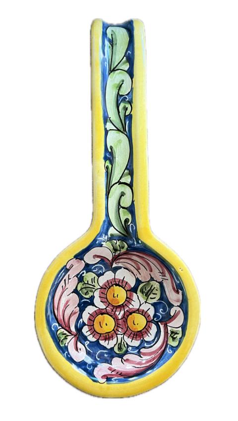 Poggiamestolo decorato Produzione artigianale Santo Stefano di Camastra H 28cm