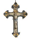 Crocifisso realizzato a mano Produzione artigianale di Caltagirone H 24cm