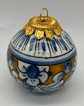 Palline di Natale in ceramica siciliana decoro barocco floreale Produzione artigianale di Caltagirone 6 cm