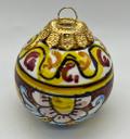 Palline di Natale in ceramica siciliana decoro barocco floreale Produzione artigianale di Caltagirone 6 cm