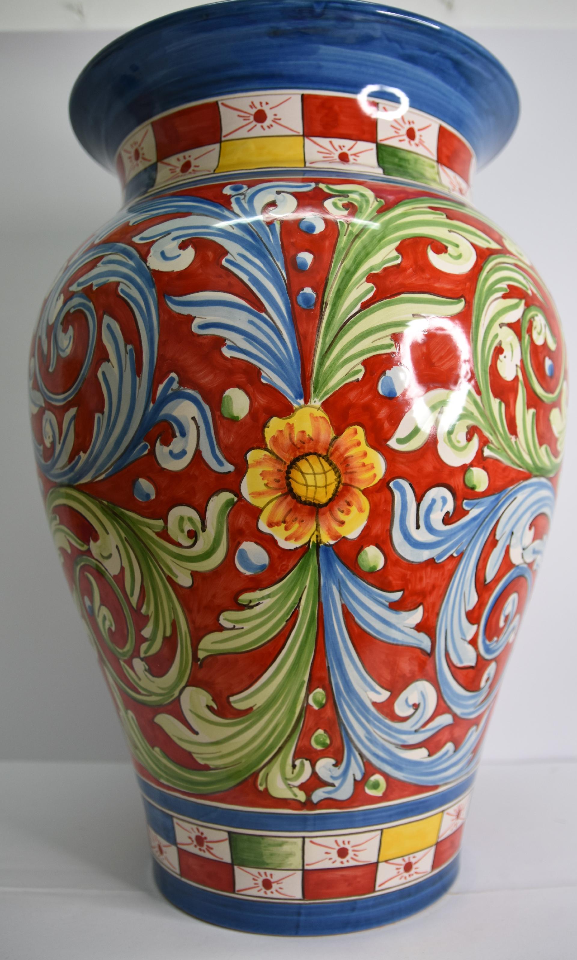 Porta ombrelli h.50 Produzione artigianale di Caltagirone  decoro siciliano