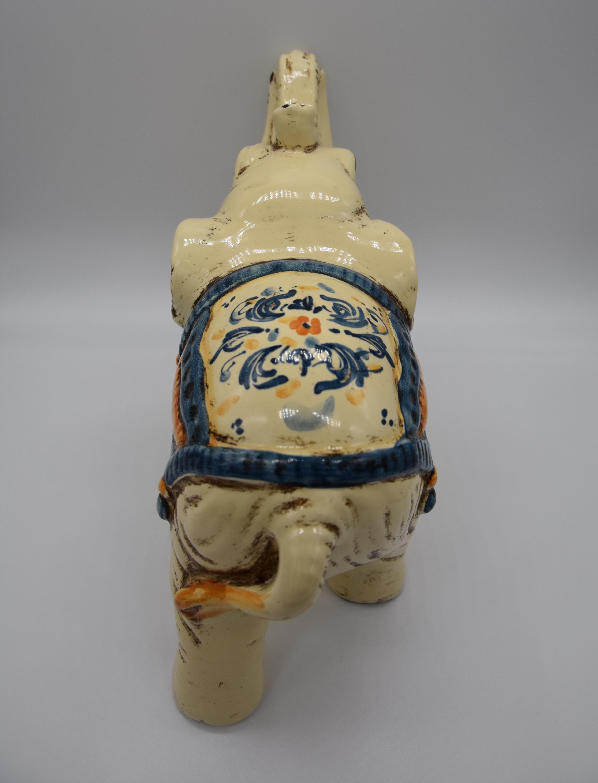 Elefante in ceramica Produzione artigianale di Caltagirone h.15 cm