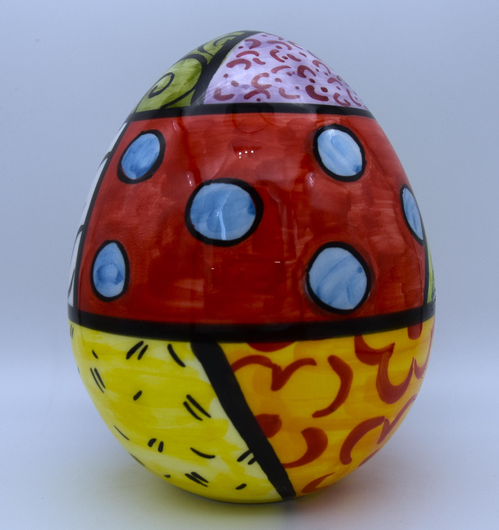 Uovo in ceramica Produzione artigianale di Caltagirone  h.15 cm