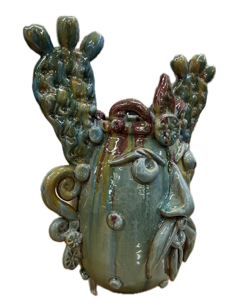 Testa decoro kaleido Produzione artigianale Santo Stefano di Camastra H 37cm
