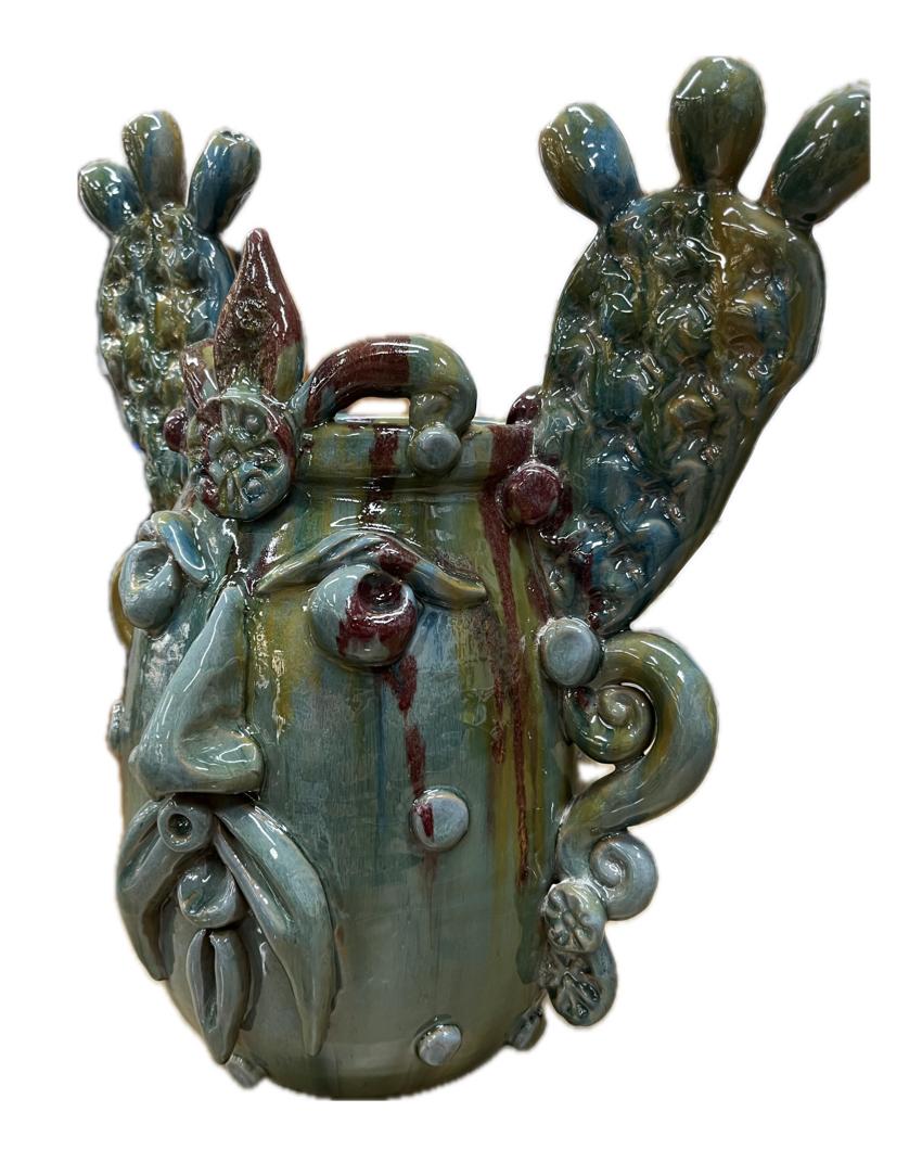 Testa decoro kaleido Produzione artigianale Santo Stefano di Camastra H 37cm