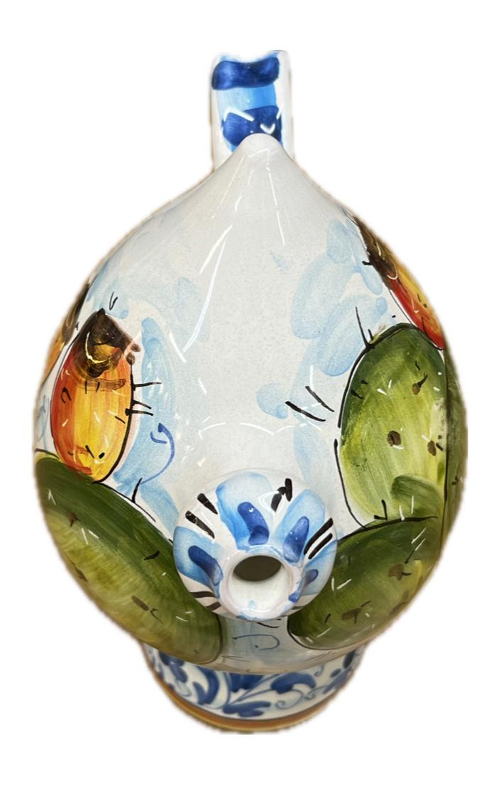 Bummulo Malandrino decoro fico d'india Produzione artigianale Santo Stefano di Camastra H 21cm