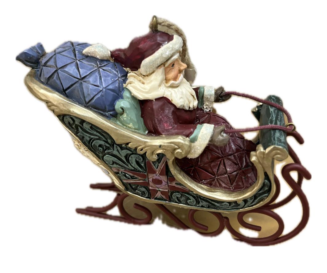 Babbo Natale con slitta Jim Shore Lunghezza 12