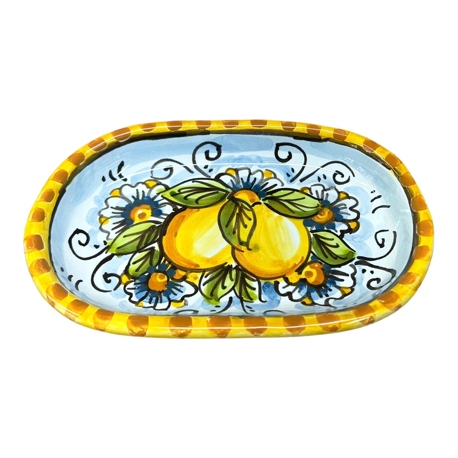 Tazzine da Caffè - Decoro Limoni - CERAMICA VIETRESE - Eccellenza Artigianale Made in Italy