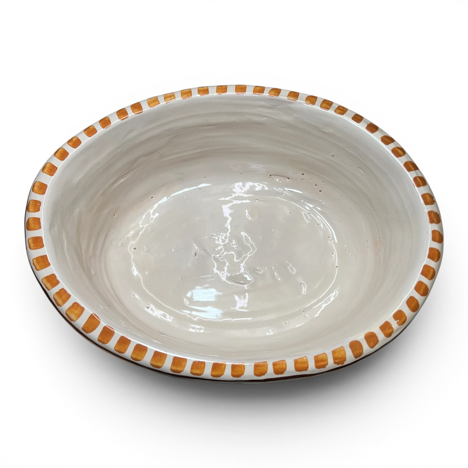 Fioriera cachepot ovale decoro limoni verde in ceramica siciliana Produzione artigianale di Santo Stefano di Camastra Lunghezza 32cm
