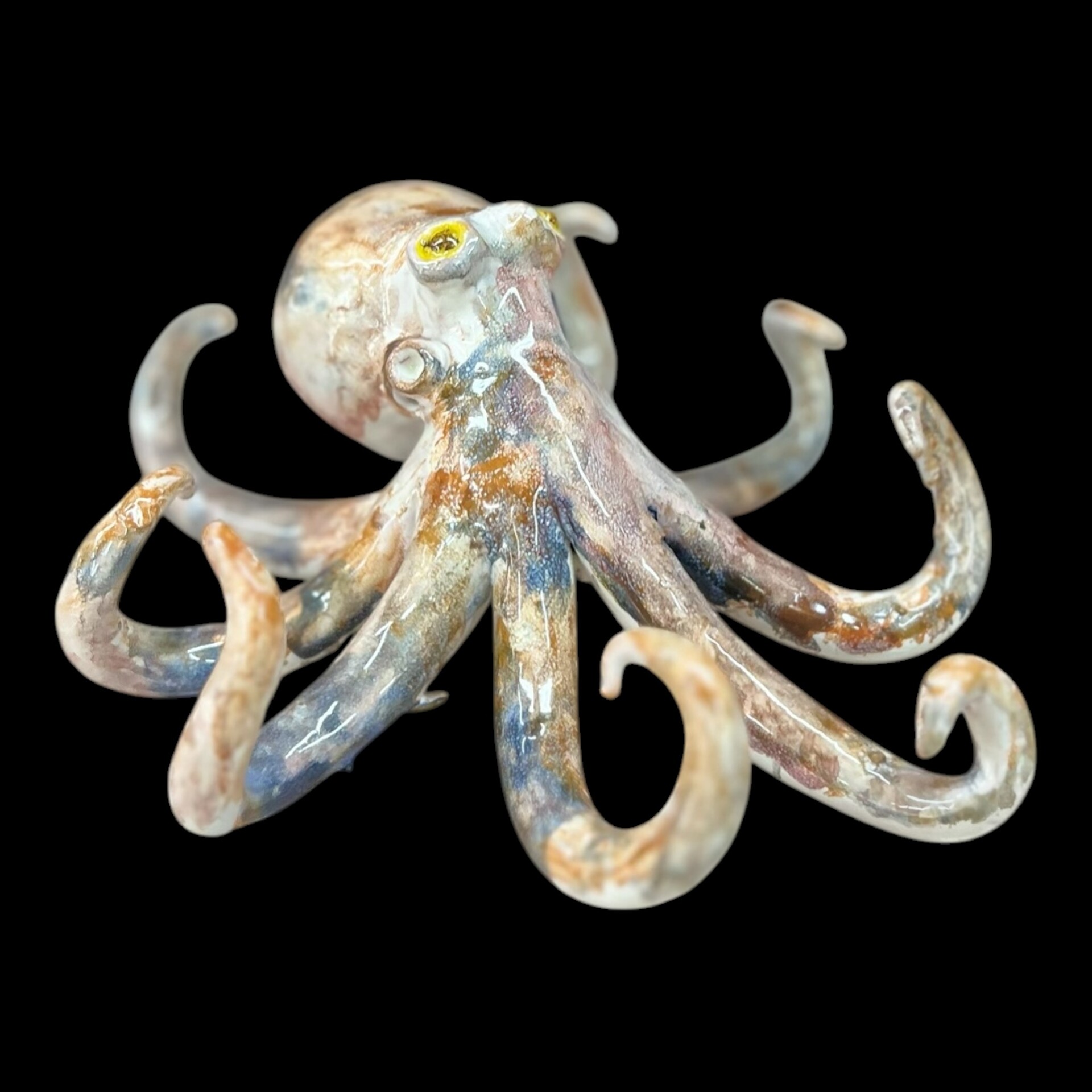 Polpo ornamentale medio vari decori in ceramica siciliana Produzione artigianale di Palermo lunghezza 15cm