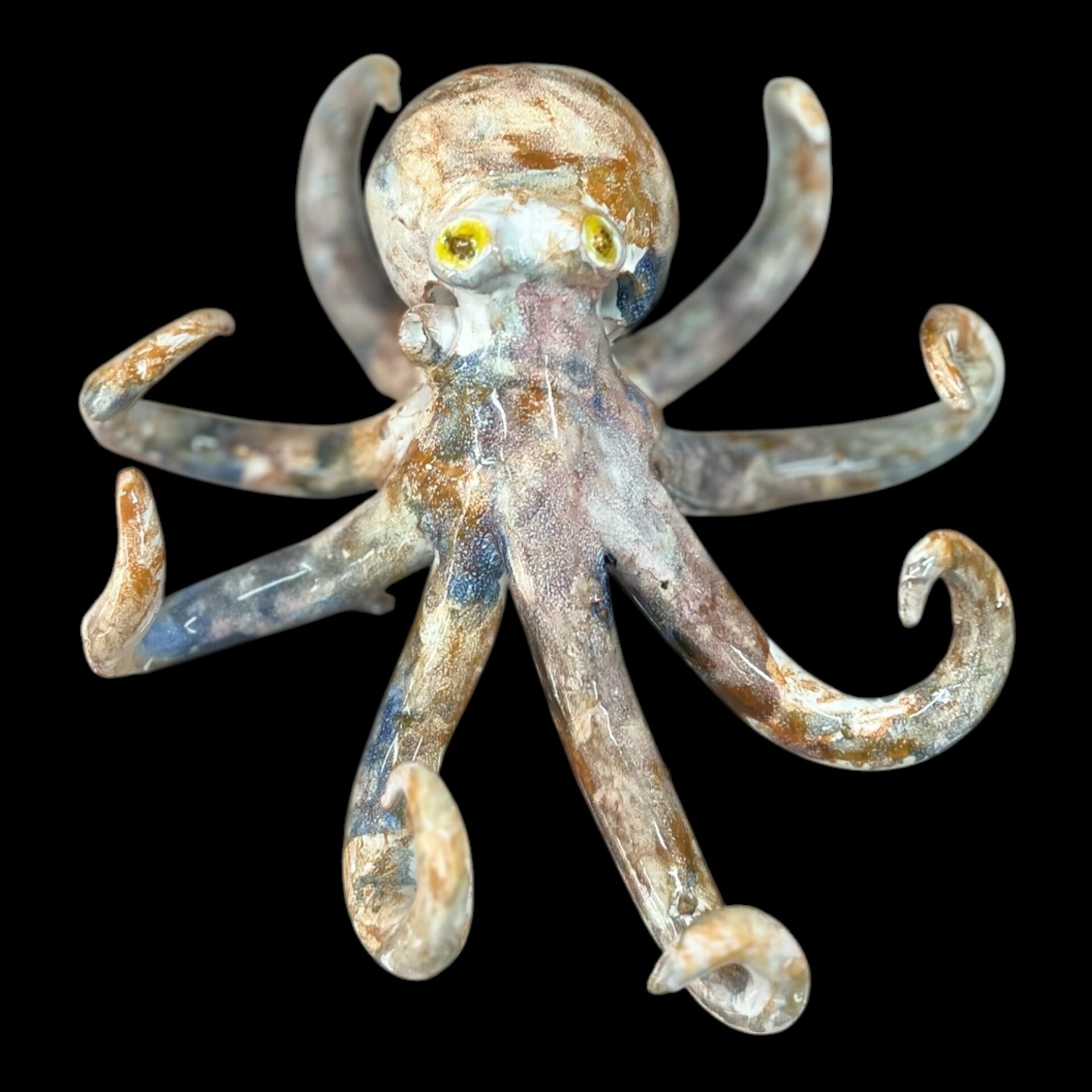 Polpo ornamentale medio vari decori in ceramica siciliana Produzione artigianale di Palermo lunghezza 15cm