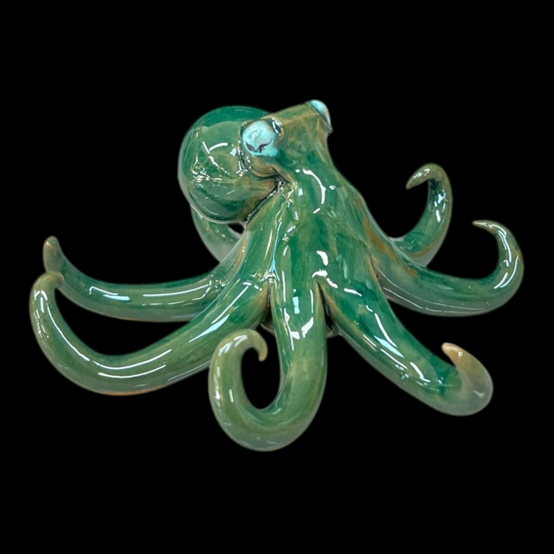 Polpo ornamentale piccolo vari decori in ceramica siciliana Produzione artigianale di Palermo Lunghezza 10cm