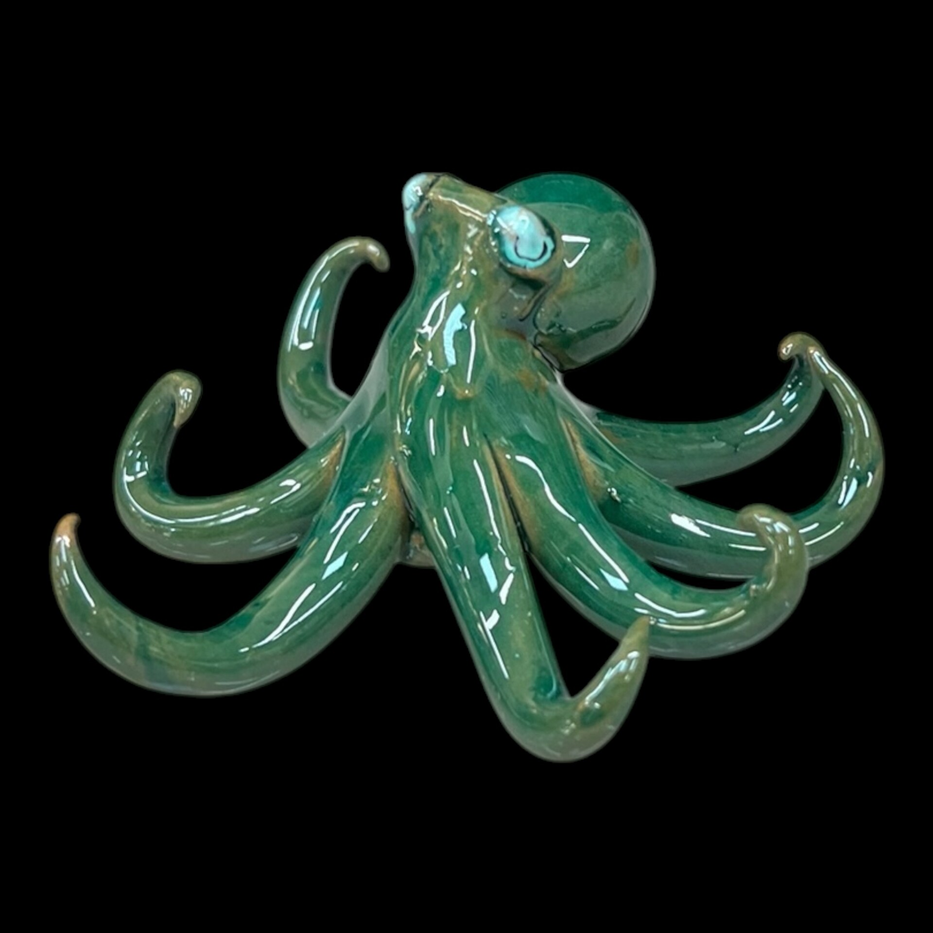 Polpo ornamentale piccolo vari decori in ceramica siciliana Produzione artigianale di Palermo Lunghezza 10cm