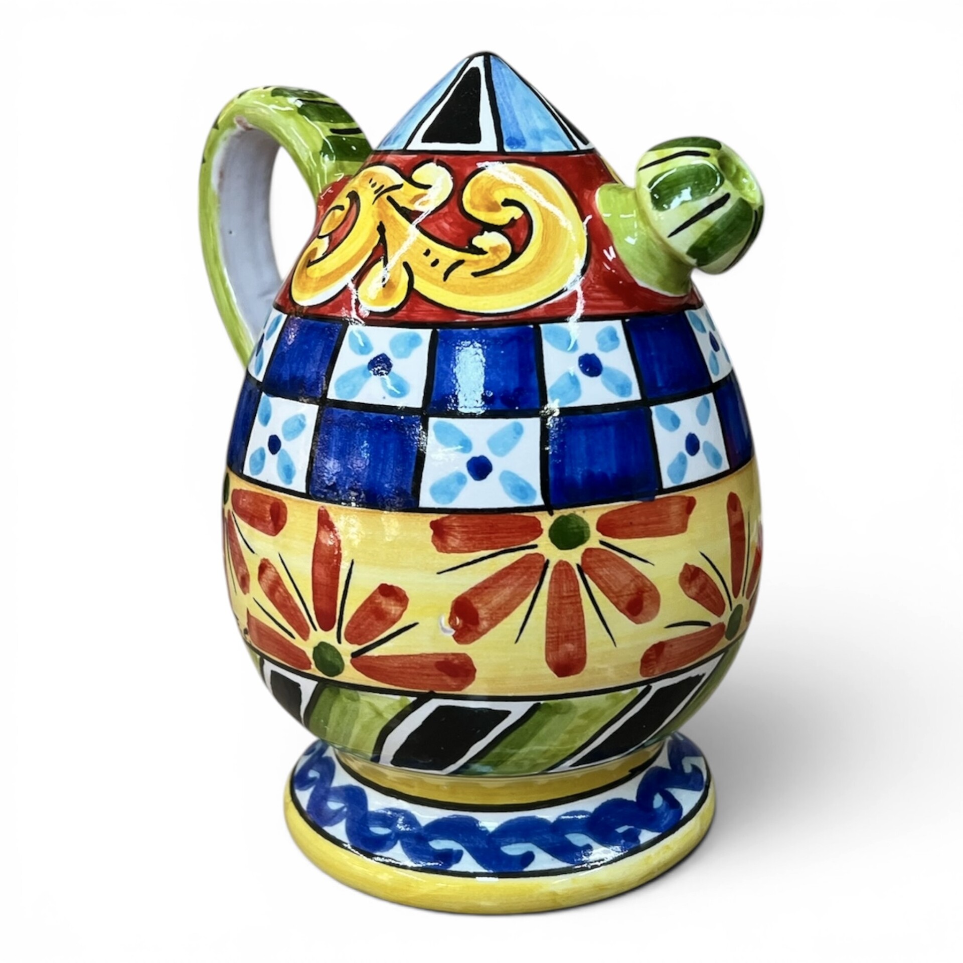 Bummulo malandrino medio decoro carretto in ceramica siciliana Produzione artigianale di Santo Stefano di Camastra h.20cm