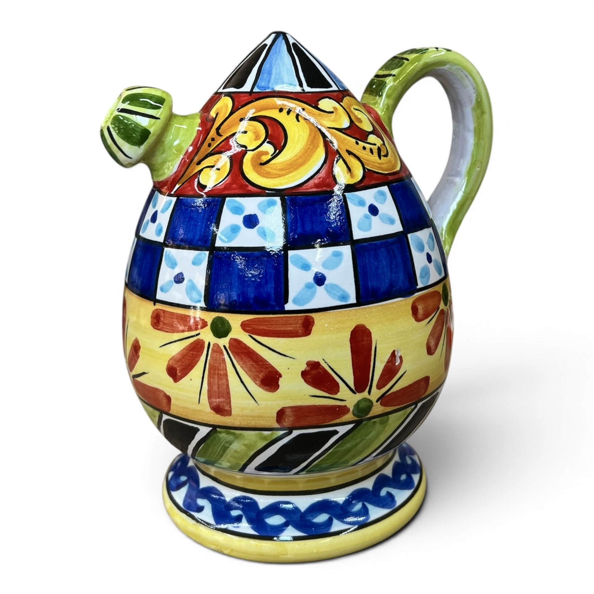 Bummulo malandrino medio decoro carretto in ceramica siciliana Produzione artigianale di Santo Stefano di Camastra h.20cm