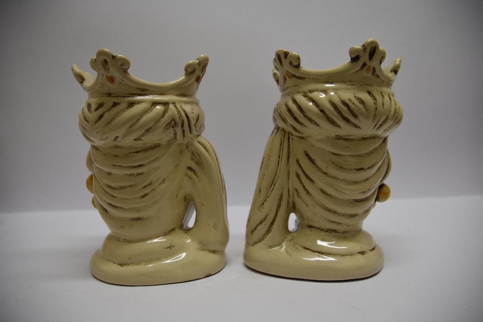 Coppia teste di moro con corona e turbante Produzione artigianale di Caltagirone h.20 cm