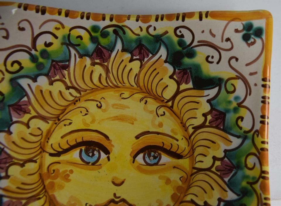 Svuota tasche/Porta caramelle in ceramica Produzione artigianale di Caltagirone 21 x 21