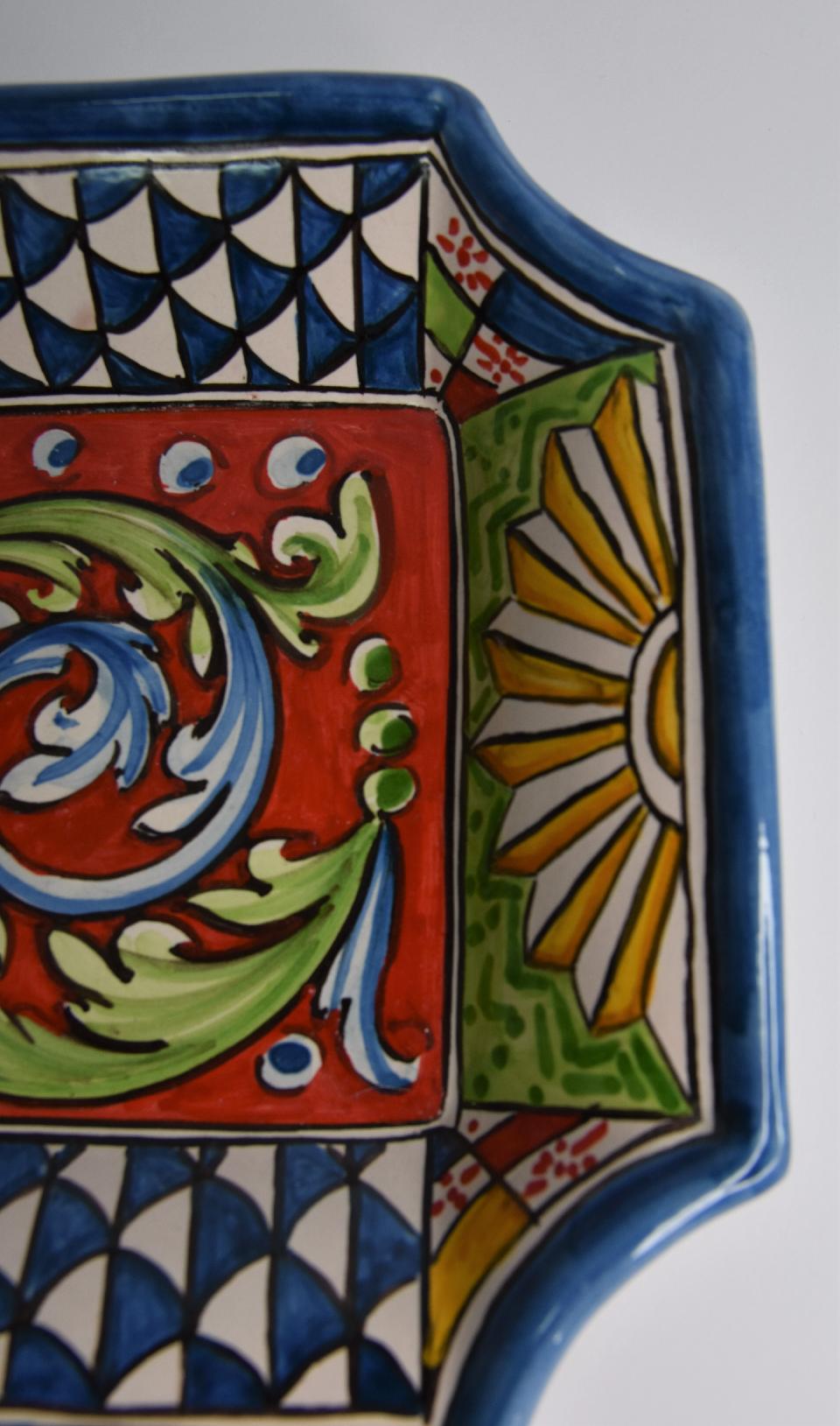 Svuota tasche/Porta caramelle in ceramica Produzione artigianale di Caltagirone decoro siciliano