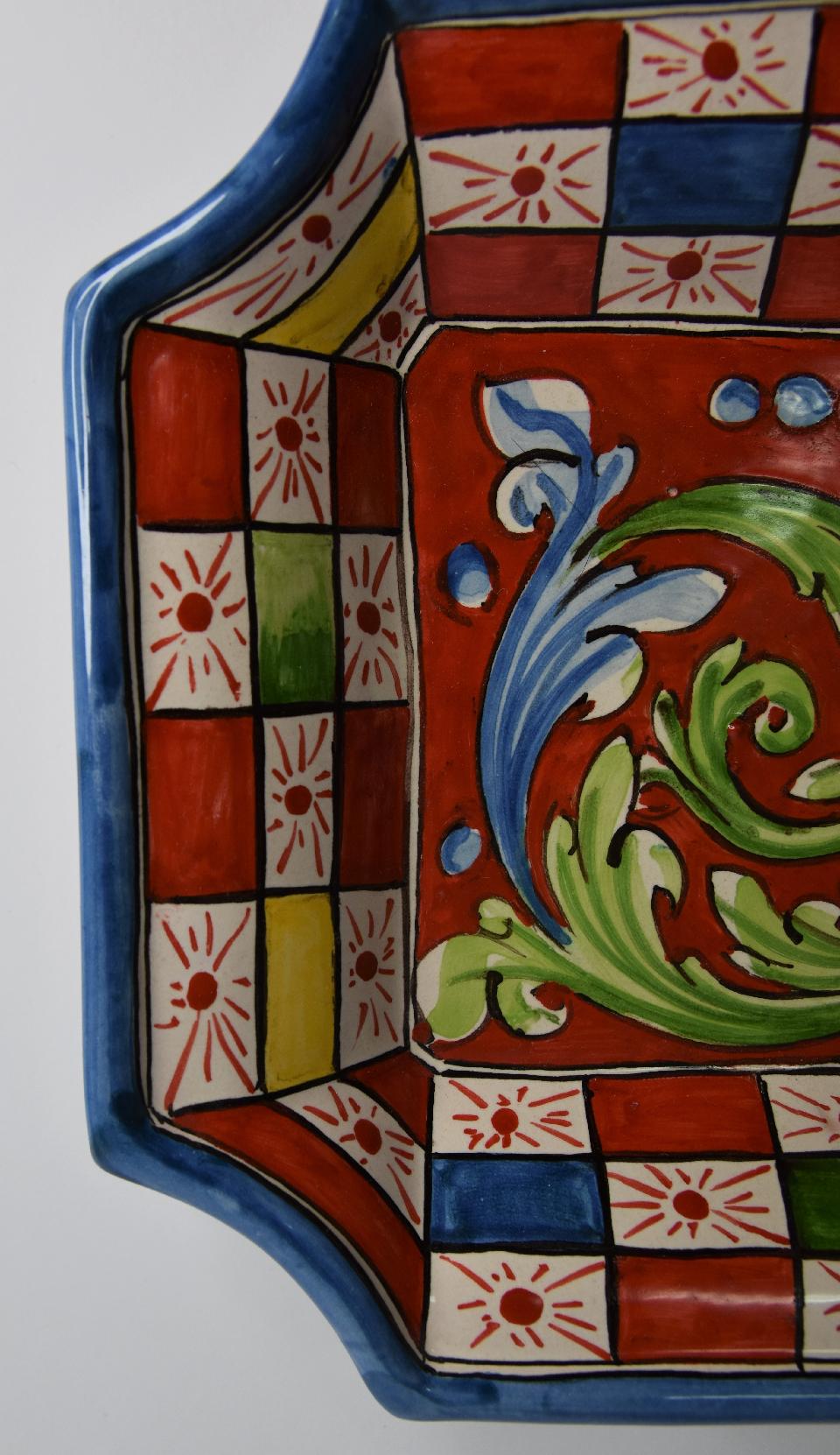 Svuota tasche/Porta caramelle in ceramica Produzione artigianale di Caltagirone decoro siciliano