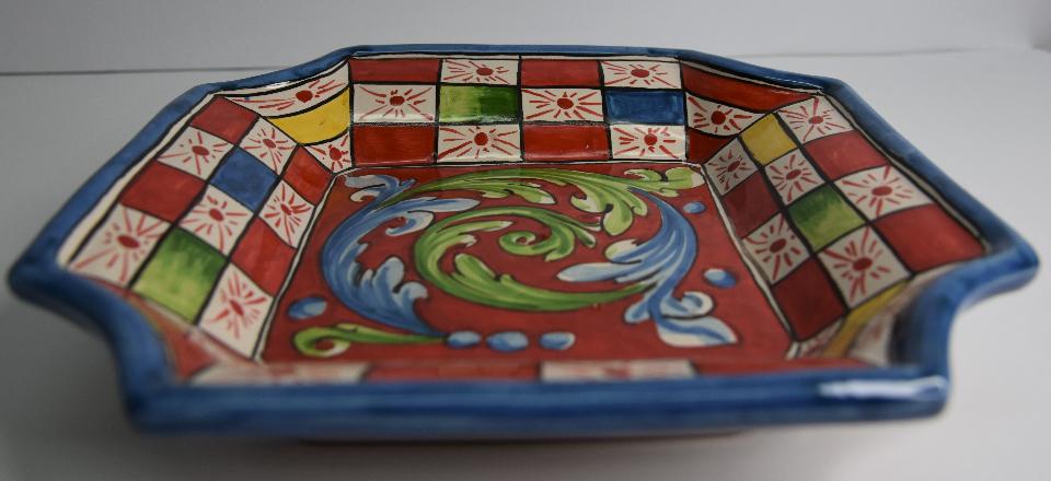 Svuota tasche/Porta caramelle in ceramica Produzione artigianale di Caltagirone decoro siciliano