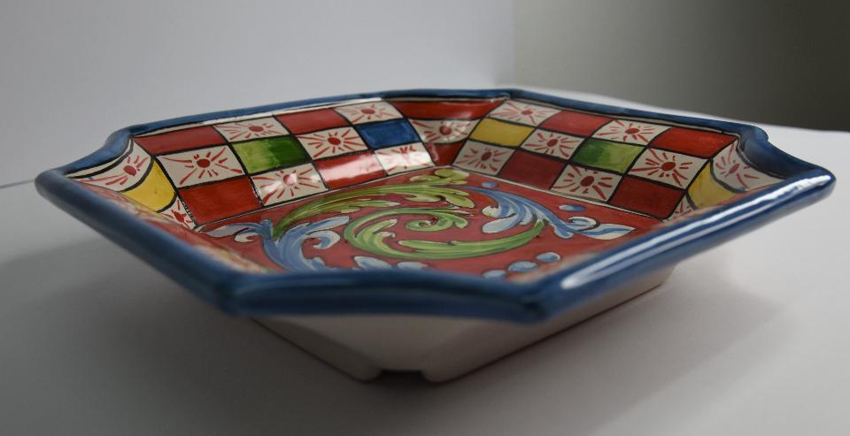Svuota tasche/Porta caramelle in ceramica Produzione artigianale di Caltagirone decoro siciliano