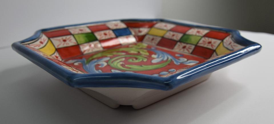 Svuota tasche/Porta caramelle in ceramica Produzione artigianale di Caltagirone decoro siciliano