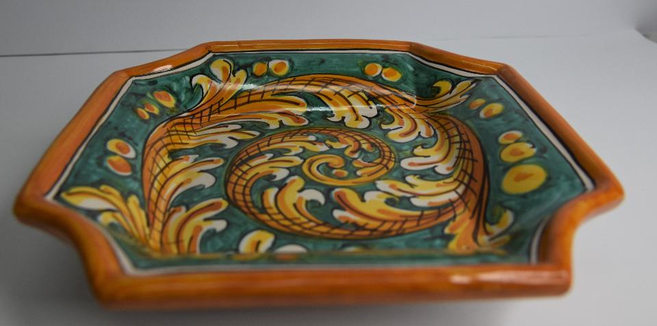 Svuota tasche/Porta caramelle in ceramica Produzione artigianale di Caltagirone 22 x 22